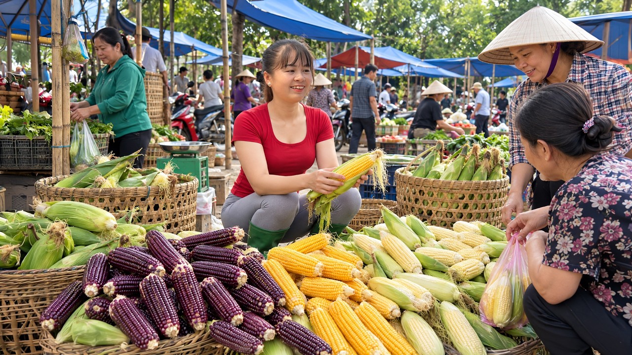 Harvesting Lots of Corn to Sell at the Countryside Market | Off-Grid Farm Life