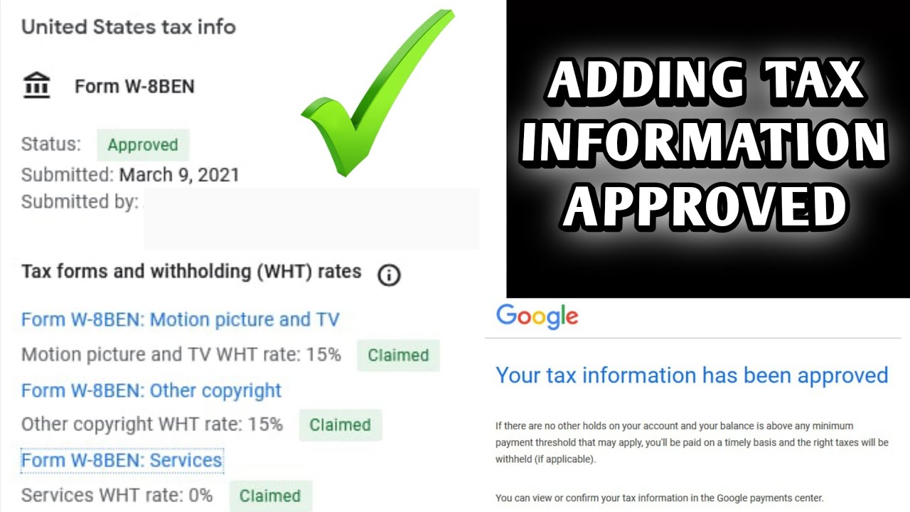 Google Adsense Adding Tax Info to reduce tax rate 24% to 0% | Can't Add Tax Info Fixed 👍