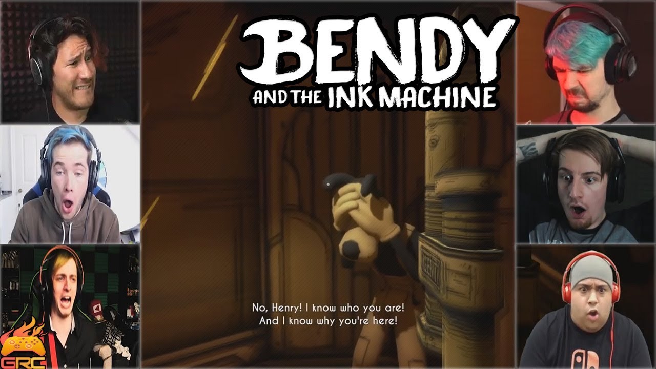 Gamers Reactions to The Elevator Fall (Part 2) | Bendy and The Ink Machine - Chapter 3