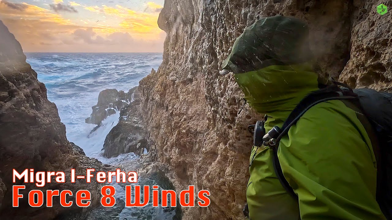 Force 8 winds at Migra l Ferha Malta