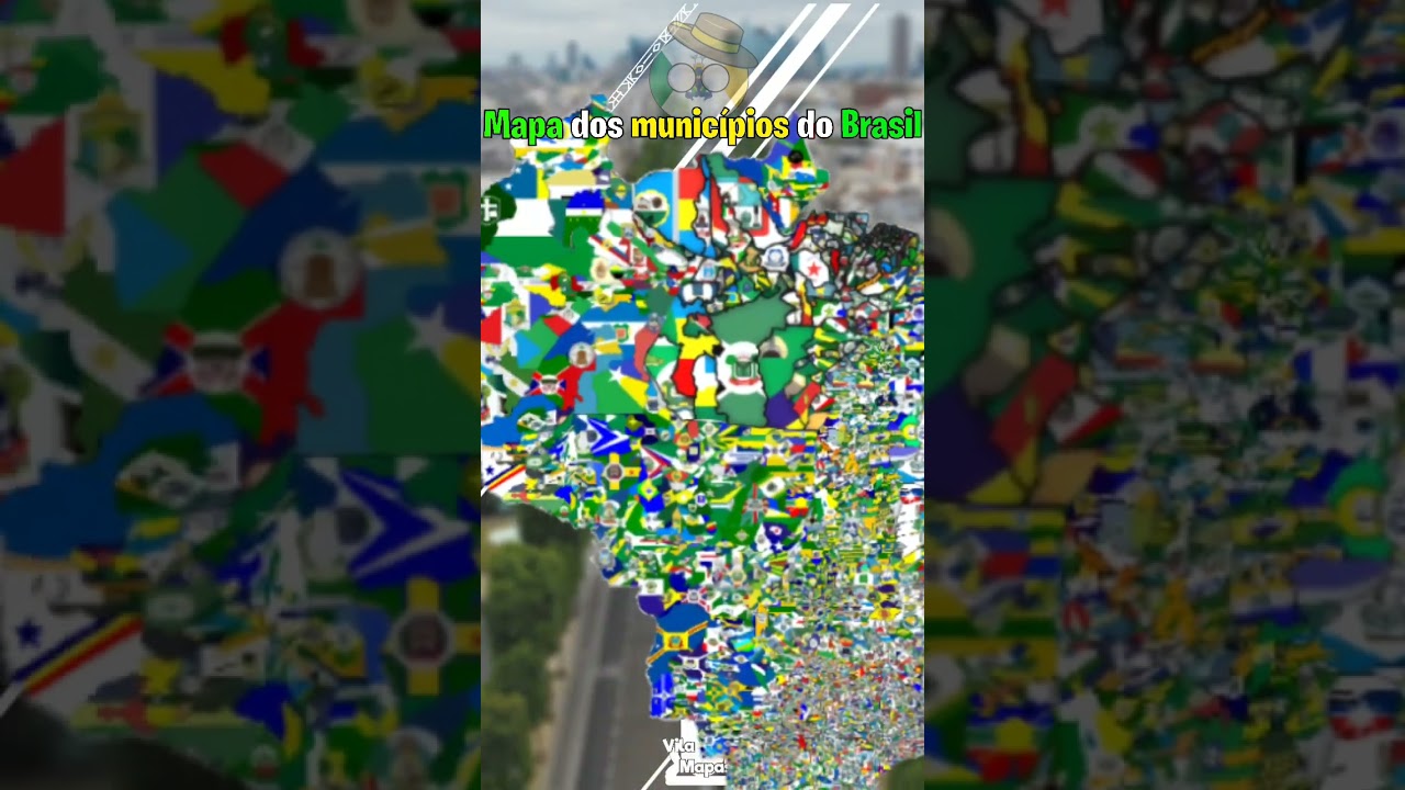 Mapa dos munic&iacute;pios do Brasil (com zoom) #map #mapper #mapping #shorts #geography