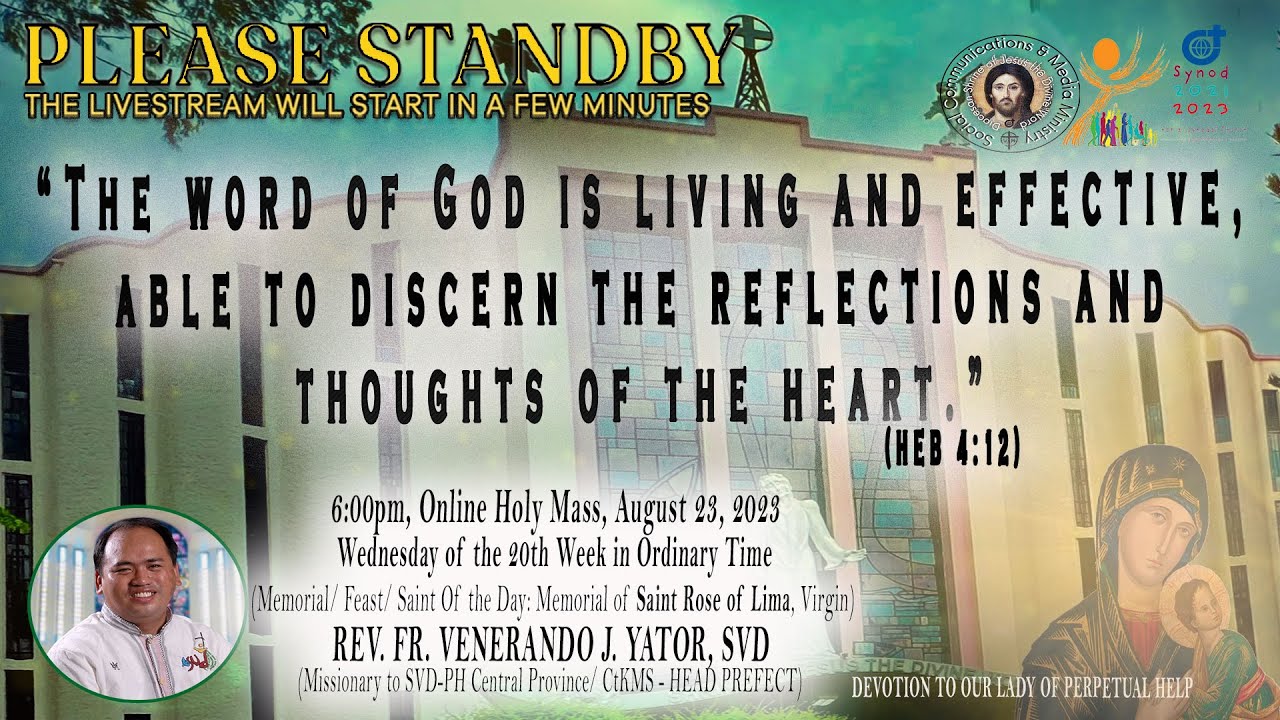23 August 2023, 6:00pm, Wednesday | Live Now Holy Mass at the Diocesan Shrine of Jesus #OnlineMass