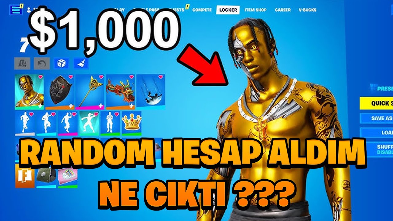 RANDOM HESAP ALIP LOBİNİN İÇİNDEN GEÇTİM (Türkce Fortnite)