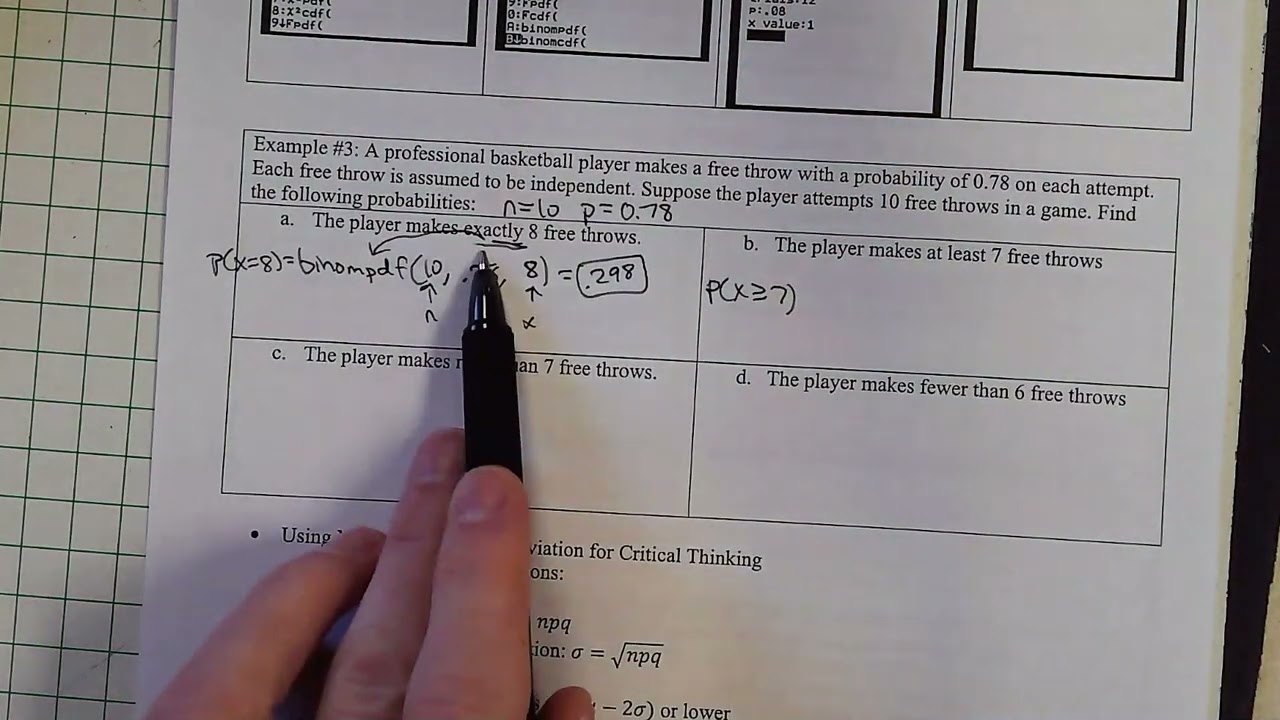 STAT 2163 Lesson 5.2 Example #3 Finding Binomial Probabilities Using Calculator