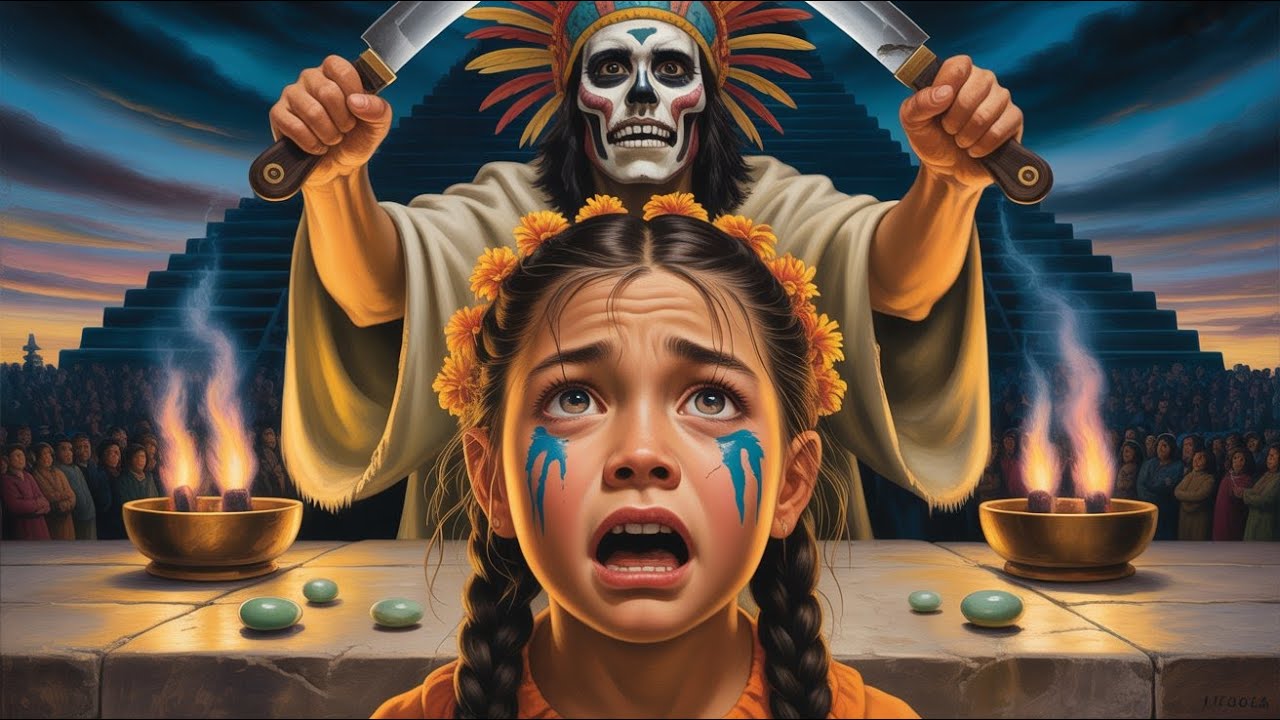 Last Night of Aztec Child Sacrifices - 7-Year-Old Girl Before Heart Removal