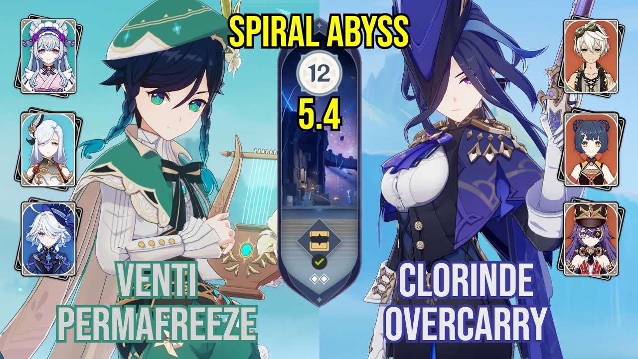 C0 Venti Permafreeze + C0 Clorinde Overcarry | Spiral Abyss 5.4 | Genshin Impact