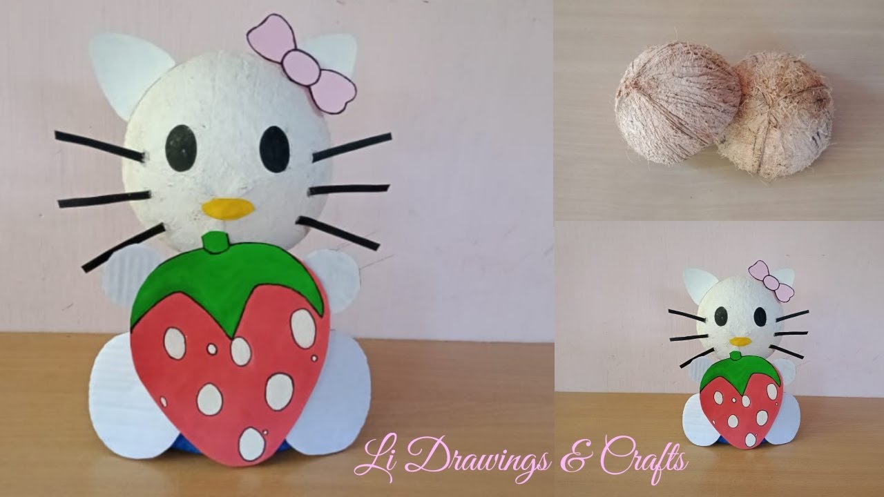 Hello Kitty Making from Coconut Shell\Coconut Shell Craft Ideas\Coconut Shell Crafts.