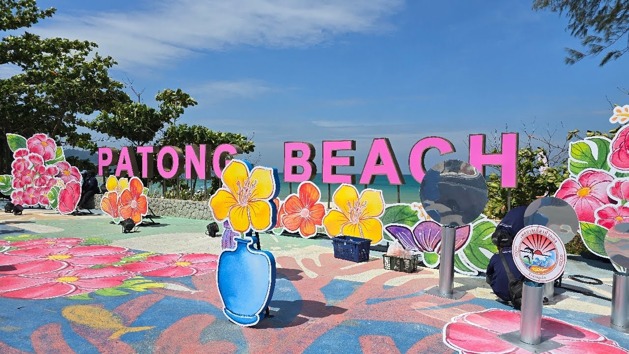 Phuket Patong Beach, Bangla Road and Shopping Mall Live Walk