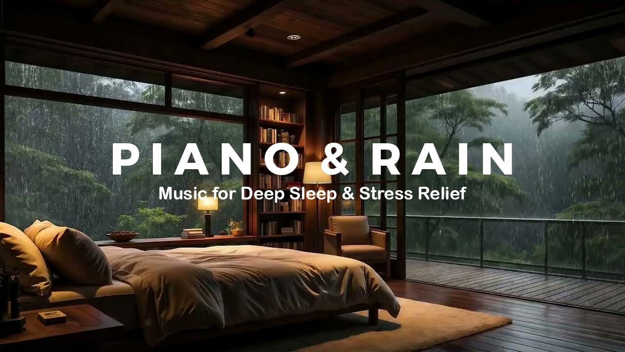 3 Hours Deep Sleep Music | Gentle Rain and Calm Piano for Insomnia Relief and Night Relaxation