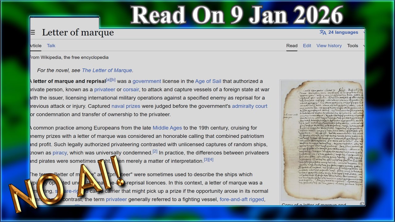 Current Events - Letter of Marque (No AI) - 9 January 2025