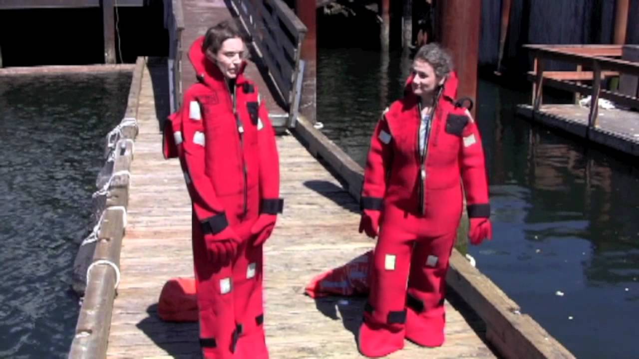 Putting on a Survival Suit