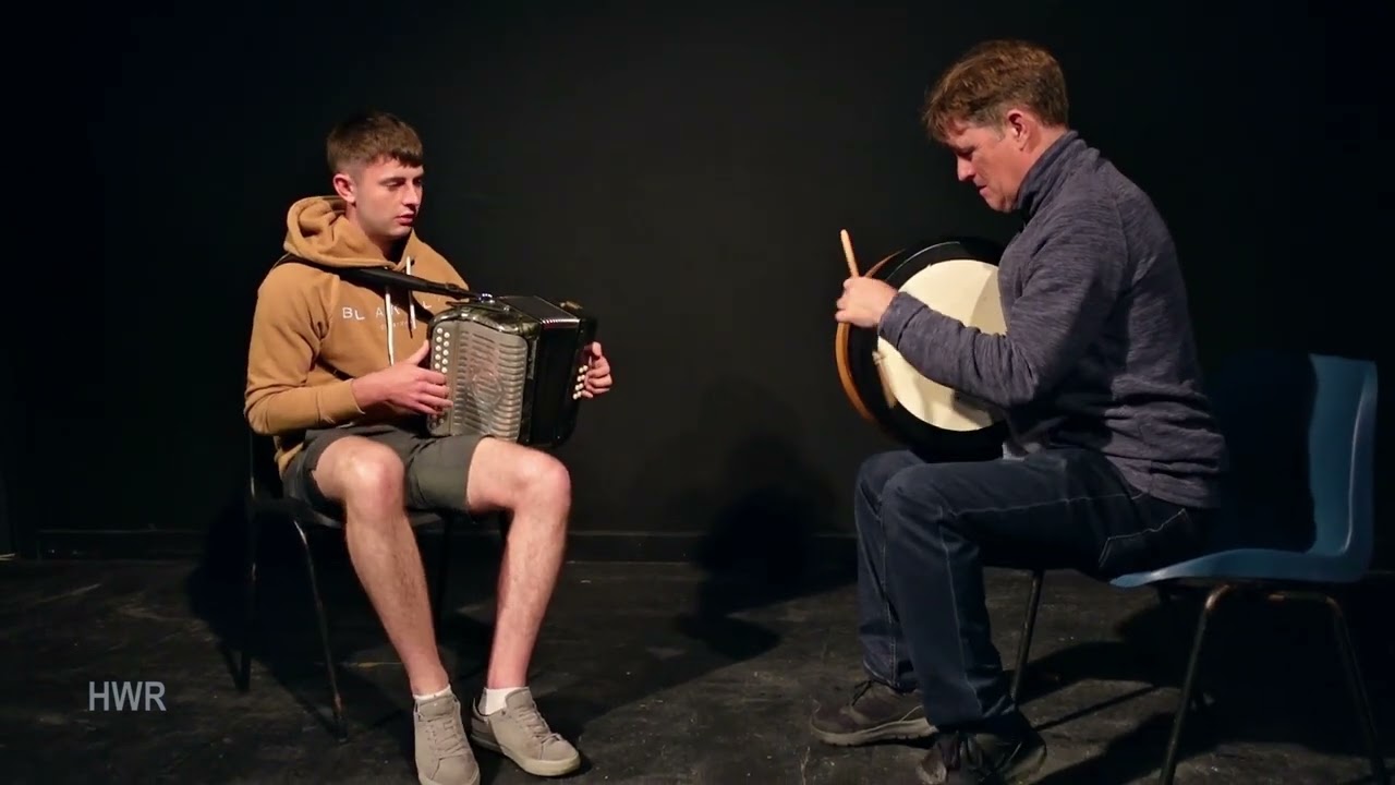 Jim Higgins: bodhran (2) & J. Mannion: accordion, hornpipe/reel - Craiceann Bodhrán Festival 2023
