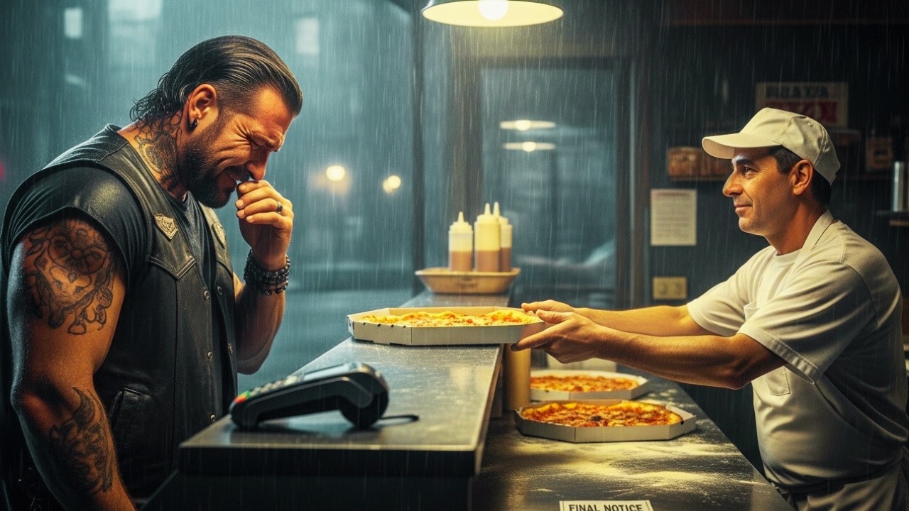 Pizza Guy Refused to Charge a Lone Biker — 24 Hours Later 50 Harleys Blocked the Street