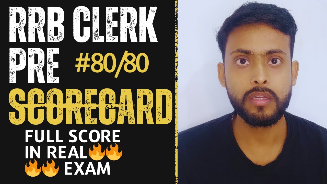 MY RRB CLERK PRE SCORECARD | FULL SCORE 80/80 💯 | HOW I GOT FULL SCORE?