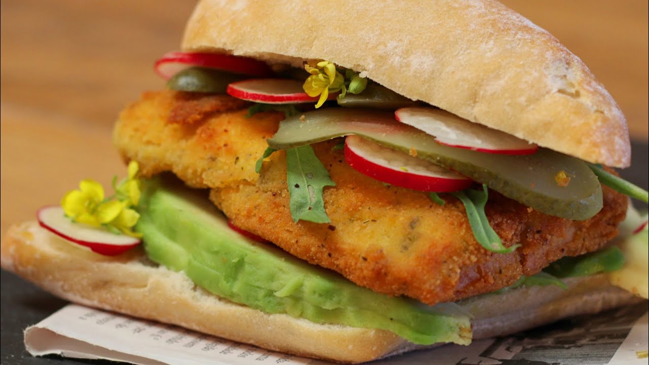Sandes de tofu panado
