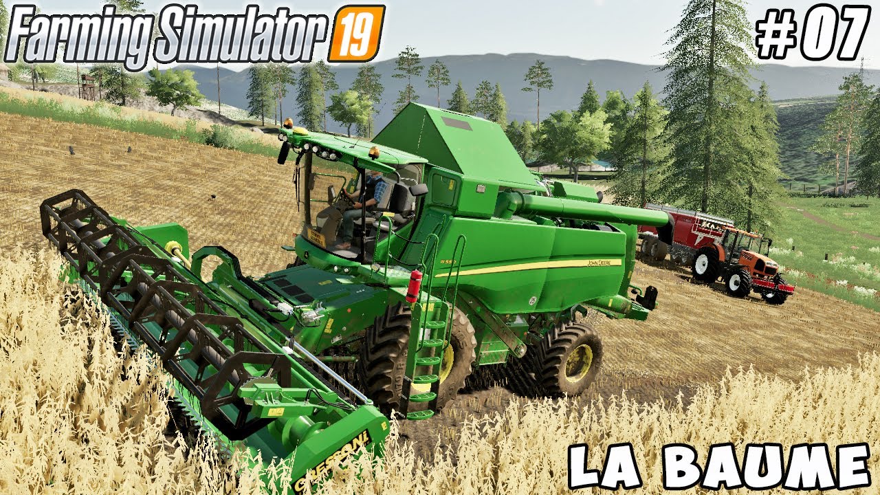 New John Deere W550 combine harvesting soybeans & rye | La Baume | Farming simulator 19 | ep #07