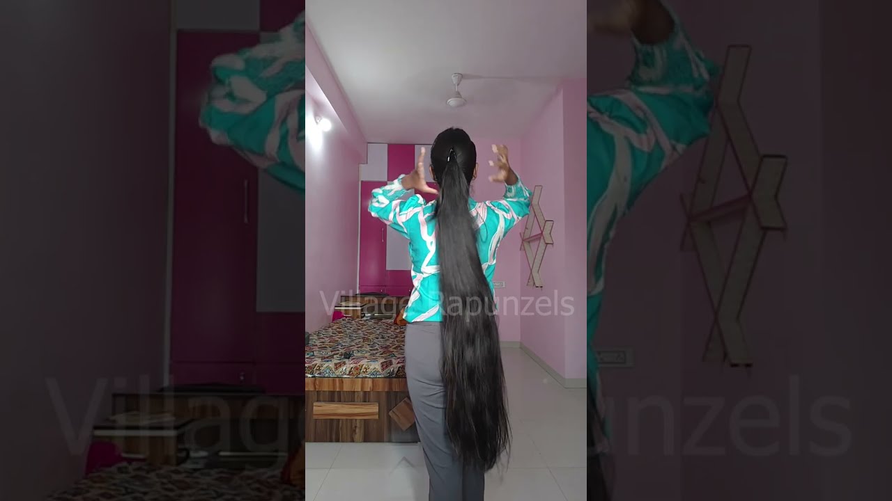Sukanya Long thick Hair play by neighbour | Long cobra Braid | Massive Ponytail | Big Bun Drop