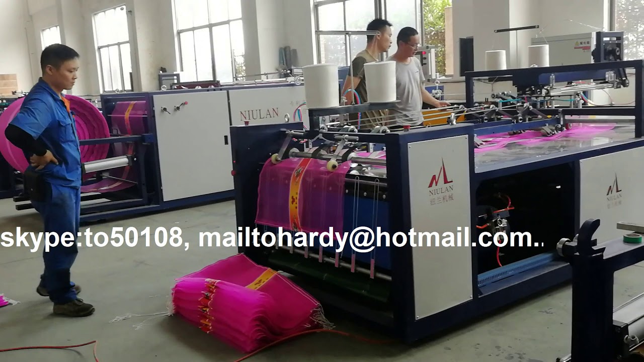 monofilament L sewing bag machine, L mesh bag monofilament leno bag cutting and sewing machine