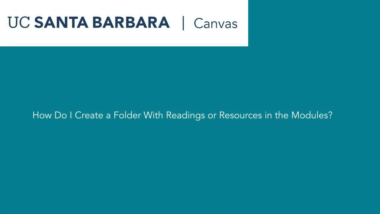 How To Create a Folder in Canvas Modules