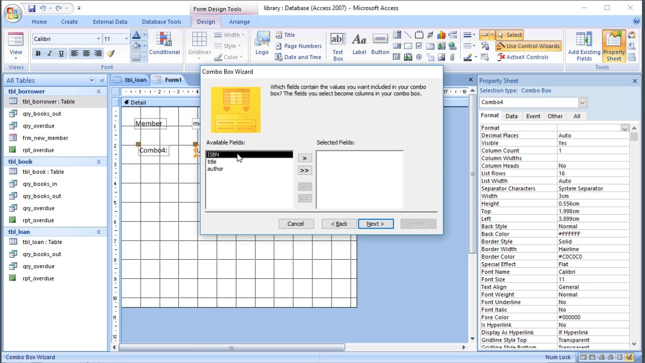 Forms with Combo-Boxes - New Loan