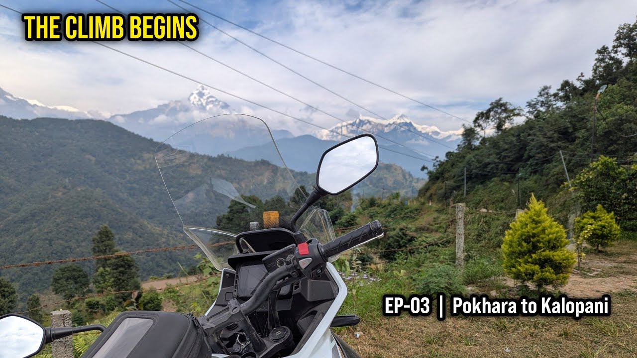 THE CLIMB BEGINS 🏔️ | POKHARA TO KALOPANI VIA KUSMA BRIDGE | NEPAL RIDE EP-03