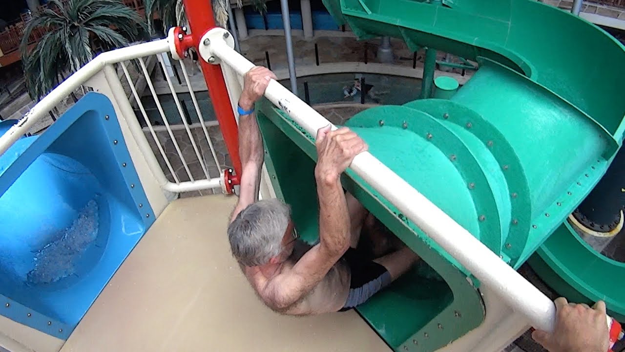 Don't be Scared of the Green Water Slide at Aquadome Billund