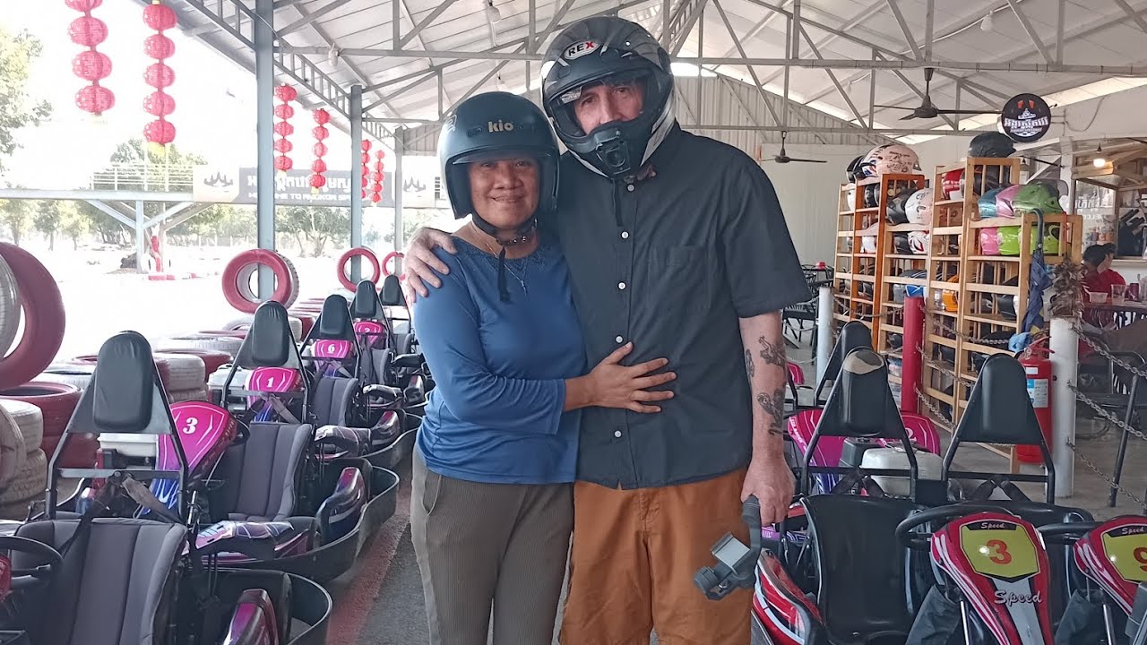 Americano and Filipina in Cambodia, Angkor Speedway, #fun 
