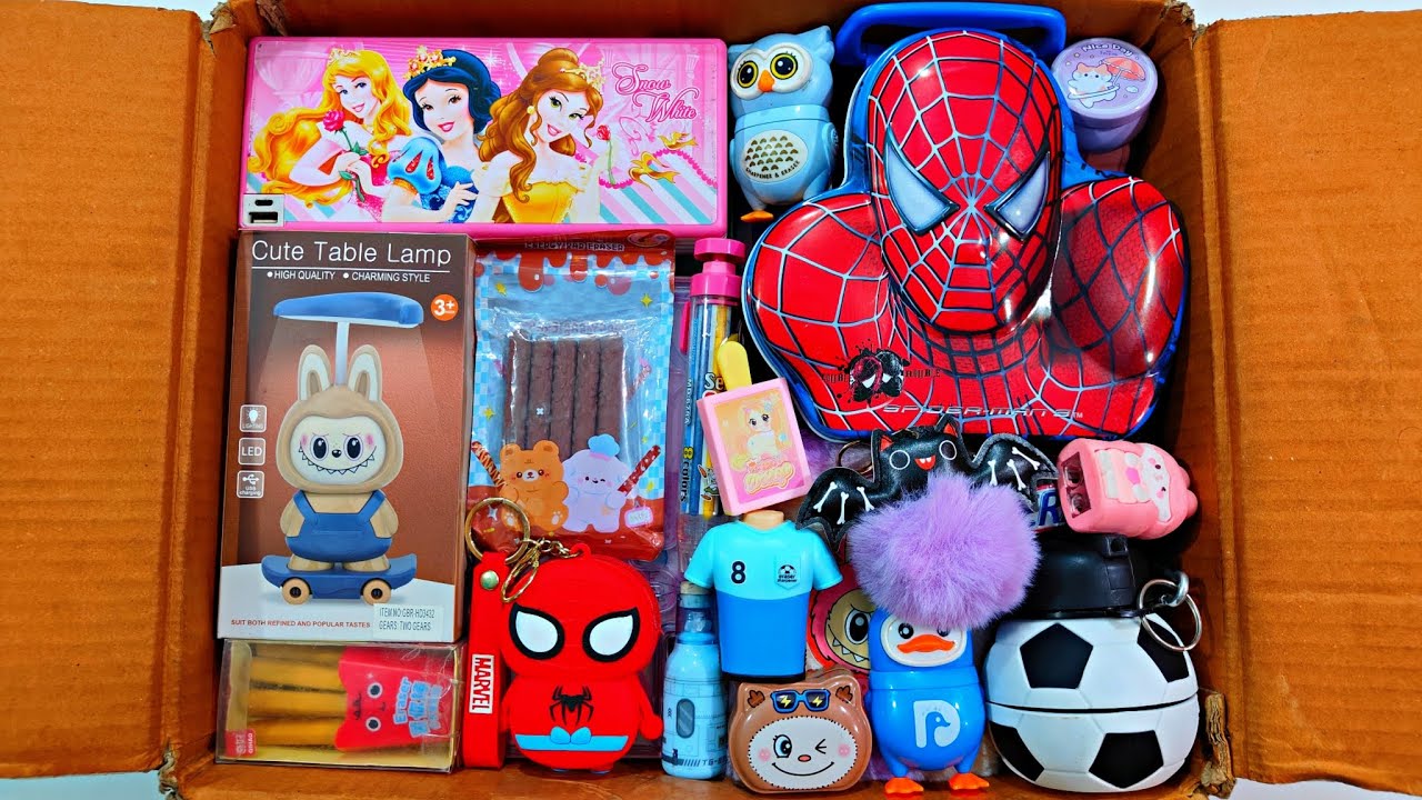 Unboxing Surprise Fancy Stationery 📚, Pencil box, Coin bank, Eraser, Water bottle, Pouch, Desk Table