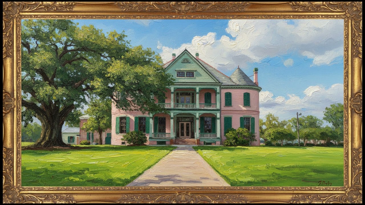 Southdown Plantation Houma Louisiana | 4K Frame TV Art | Historic Plantation Oil Painting
