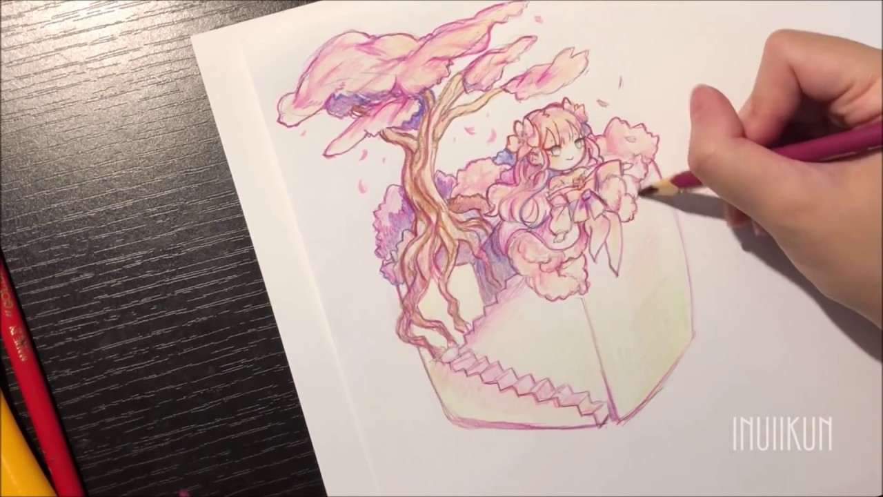 【Colorpencil】Spring [seasons drawing process]