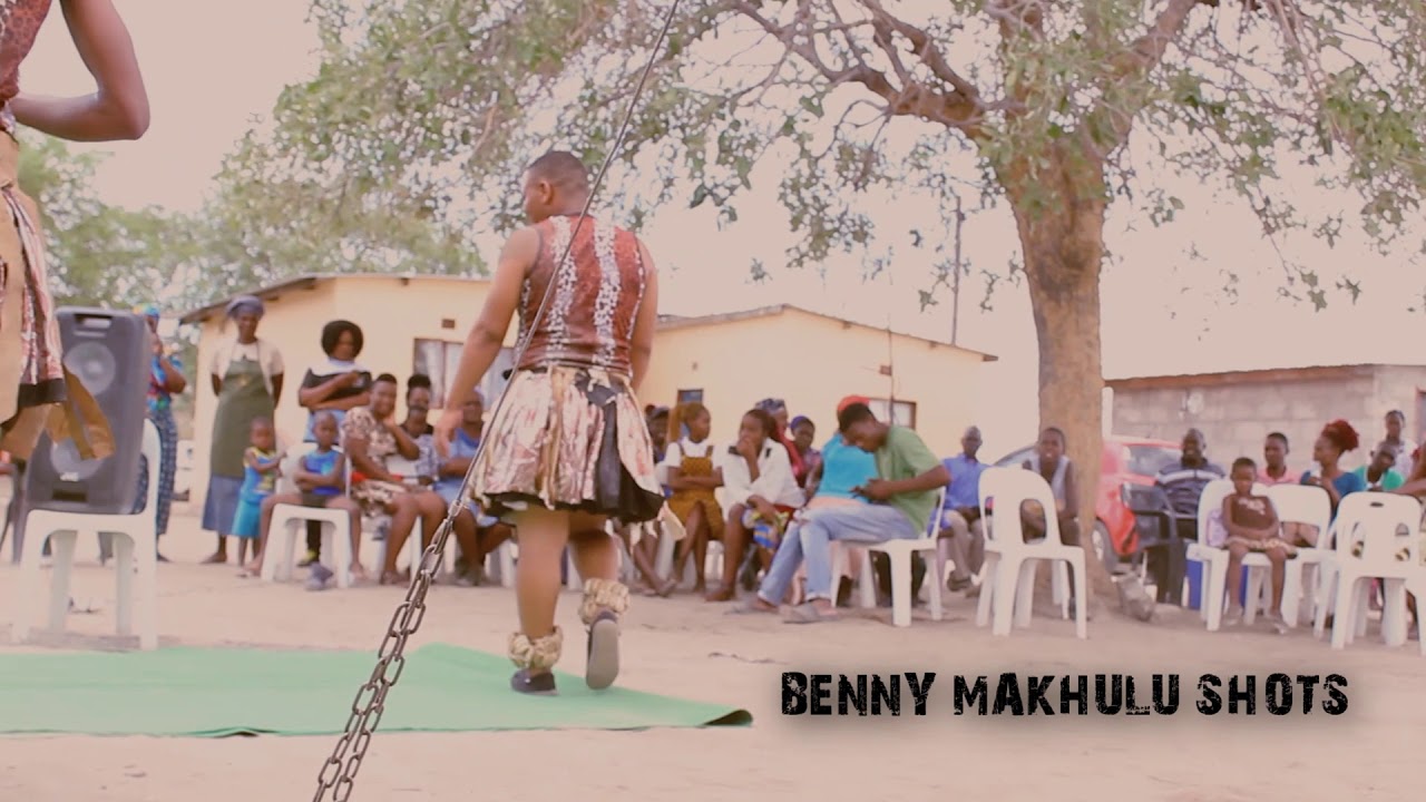 Kalanga cultural dance. (Men In skirts)