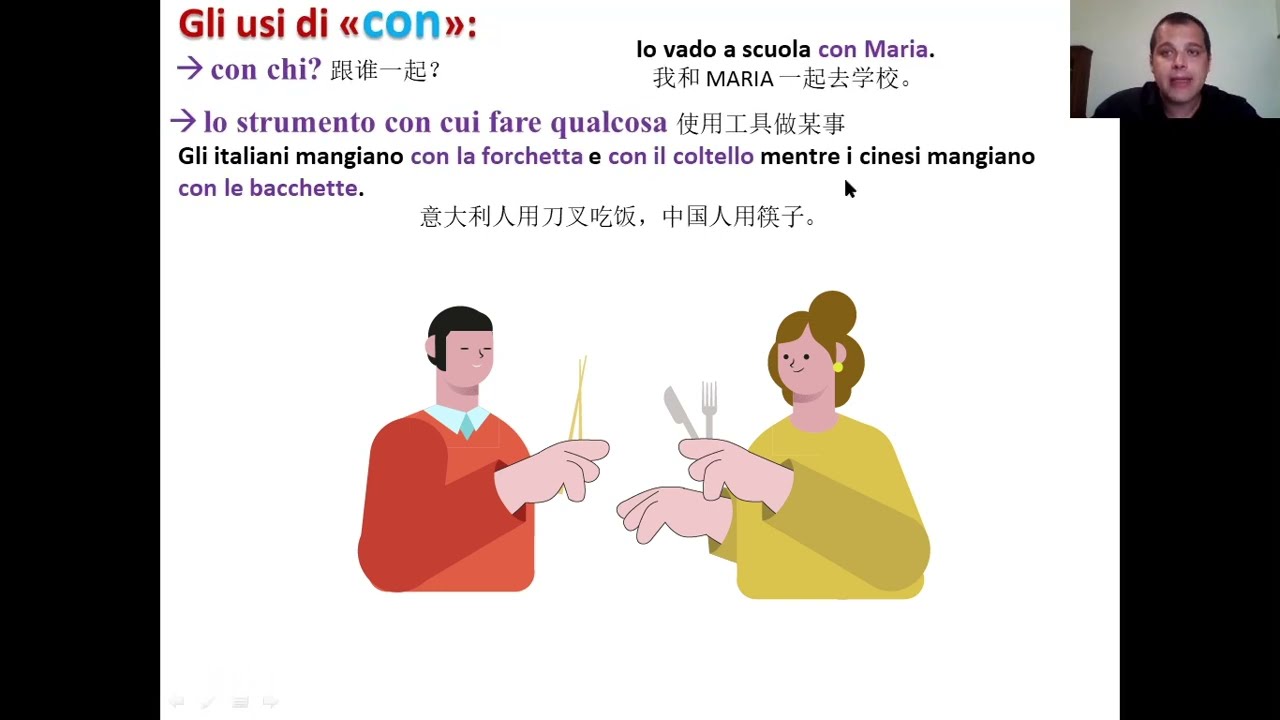 18. Le preposizioni semplici / 简单介词/ Simple prepositions (CON-SU-PER-TRA/FRA)