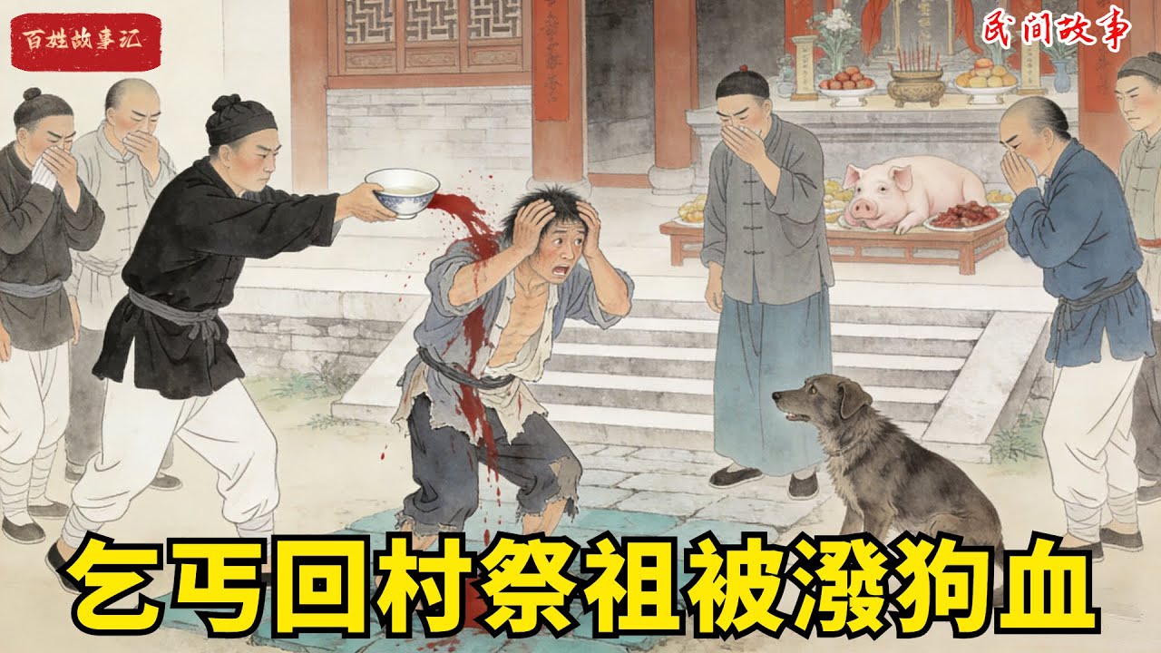 乞丐回村祭祖，族兄嫌他臟潑狗血驅逐，唯有啞巴嬸娘塞他半袋糙米，不料三日後欽差擡著龍椅進村#故事頻道 #民間故事#有聲書 #睡前故事#中國文化#故事分享