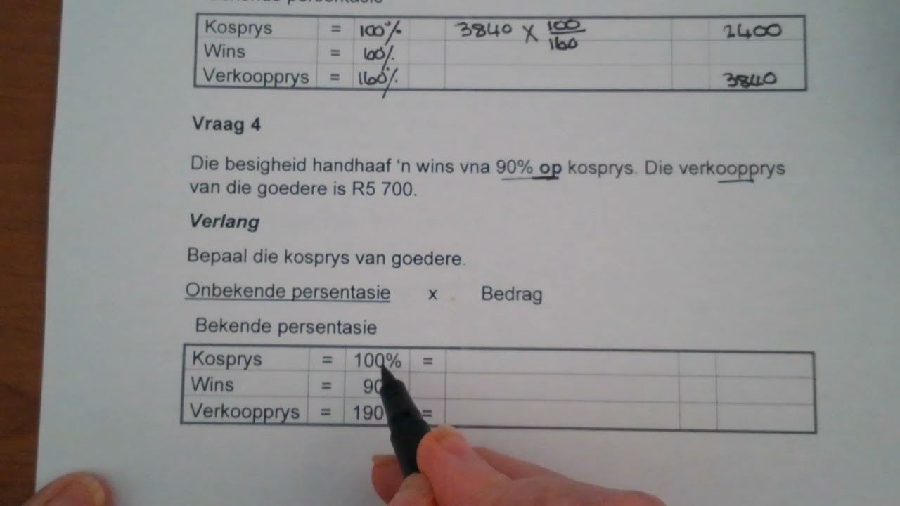 6. Berekening van Kosprys & Verkoopprys nr 2