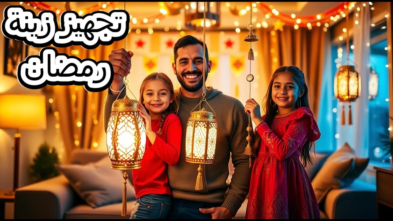 وأخيرا زينة رمضان مع بابا.🌙زينا البيت وصار بيجنن ..شوفو كيف صار بالنهاية