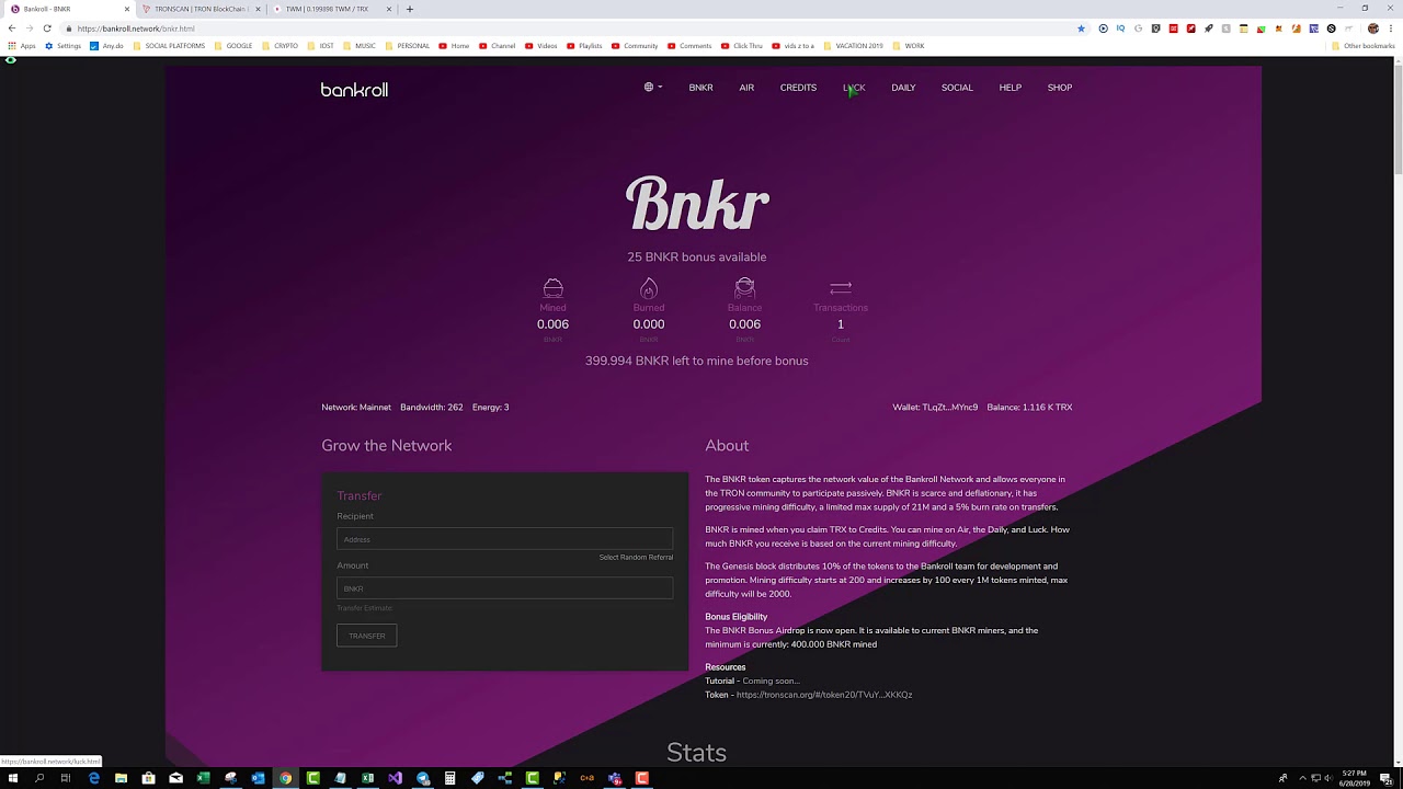 BankRoll Network #BNKR #dapp #trx #bankroll #bnkr #tron #crypto #eth #defi