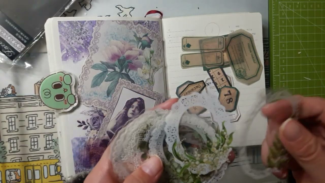 [with umiearth] 그린으로 단정하게 │ #scrapbooking #コラージュ #느리게다꾸 #다꾸