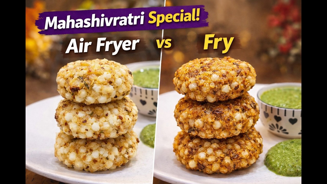 Sabudana Vada Recipe | Crispy Sabudana Vada | Mahashivratri Vrat Special | Air Fryer & Frying Method