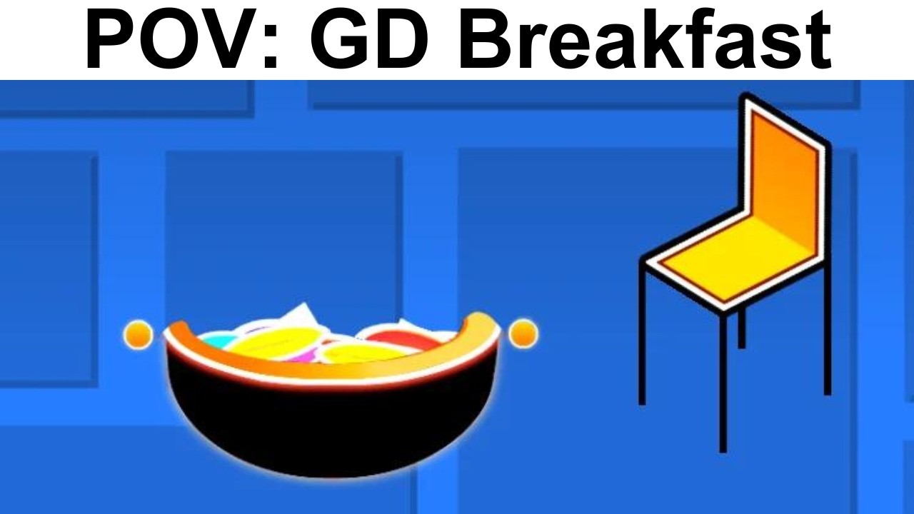 Как кубики GD едят ЗАВТРАК... (мемы GD)
