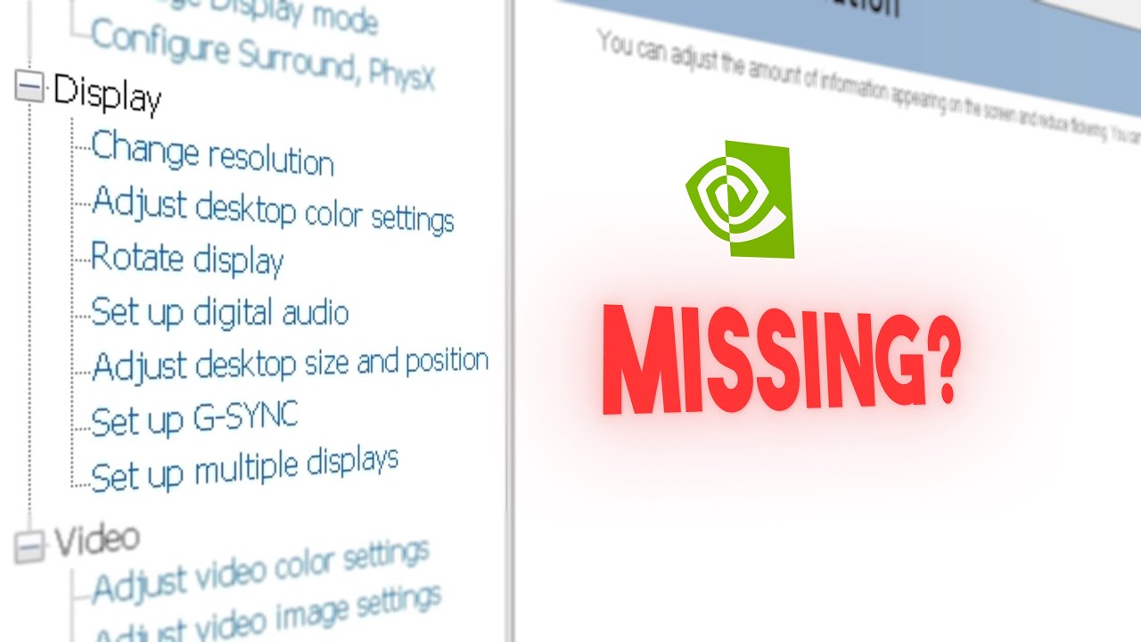 How to fix Nvidia Control Panel Display Options Missing