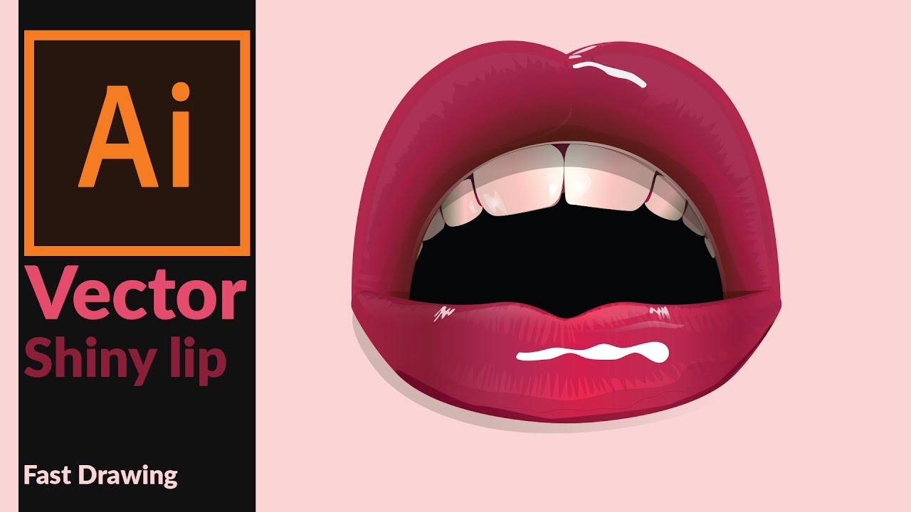 Drawing  Shinny lips in adobe illustrator