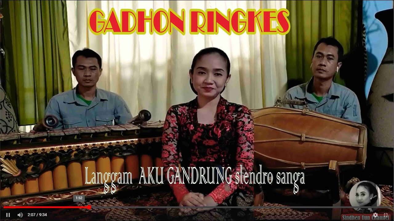 Langgam Aku Gandrung, laras slendro sanga. Cipt : Ki Jungkung Darmoyo