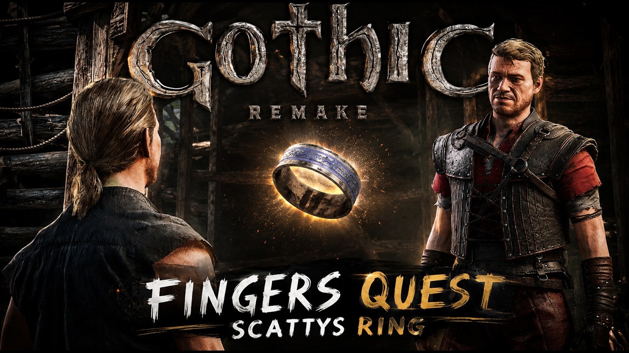 Gothic 1 Remake - Fingers Quest - Obtain Scatty's Ring - Walkthrough & Chest Code in German