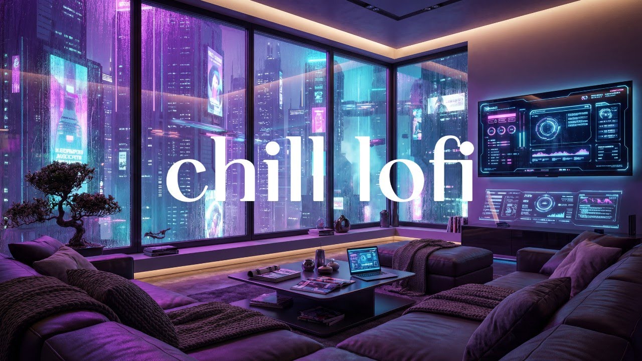 Chill Lofi for Studying & Unwinding | Rainy Neon Nights