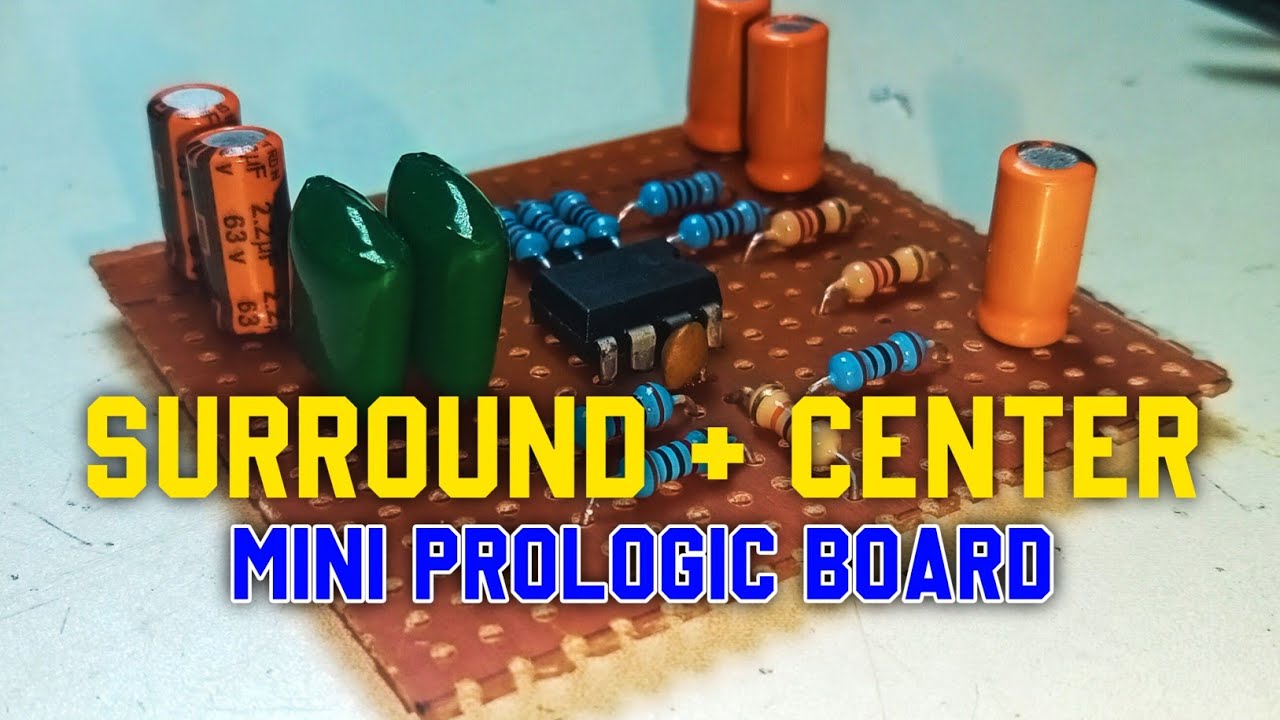 Мини-плата Prologic Surround + Center || Использованная плата 4558 IC || Tripletron