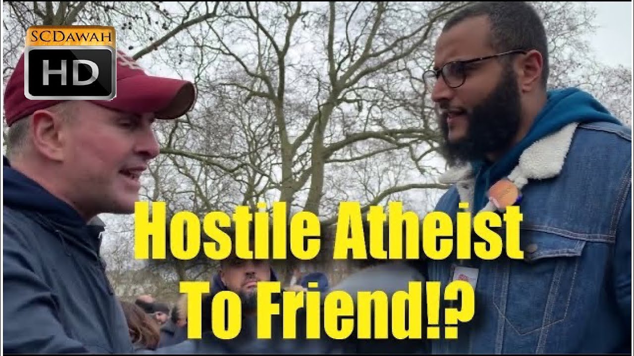 **Amazing Debate** P1 - Hostile Atheist becomes friend of Mohammed Hijab! | Speakers Corner