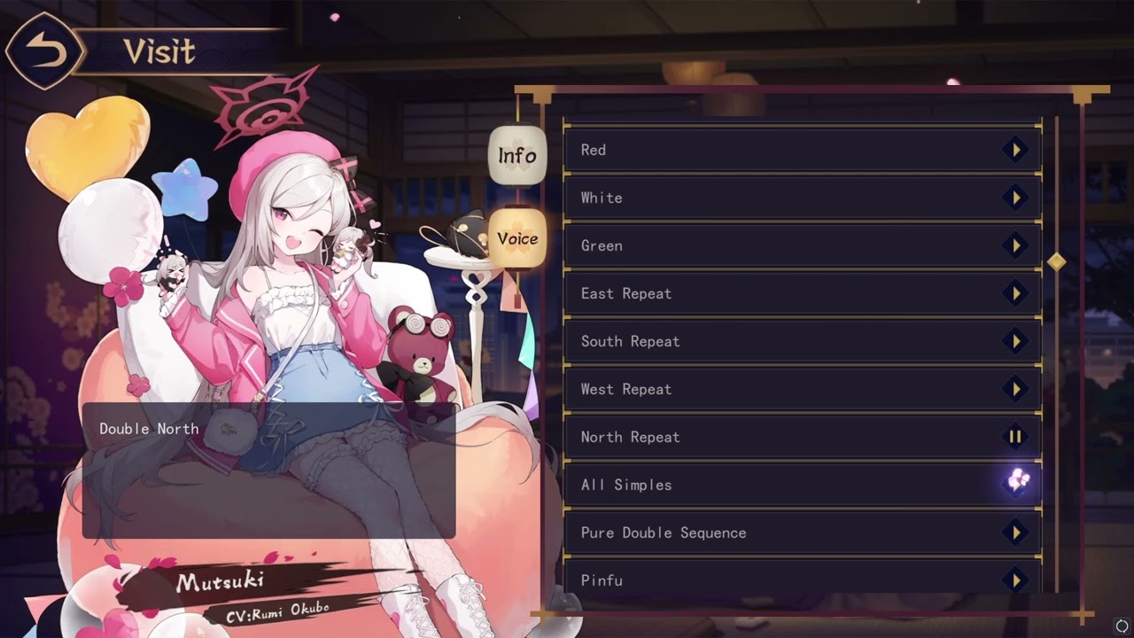 [Mahjong Soul X Blue Archive] Asagi Mutsuki Voice Lines (CV: Okubo Rumi)