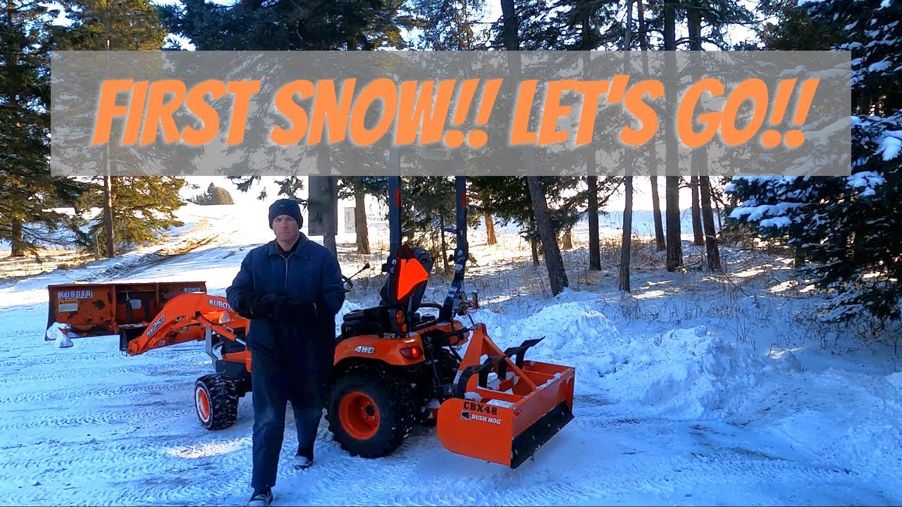 Snow Clearing With Kubota BX, Custom Plow & Box Blade - No.97