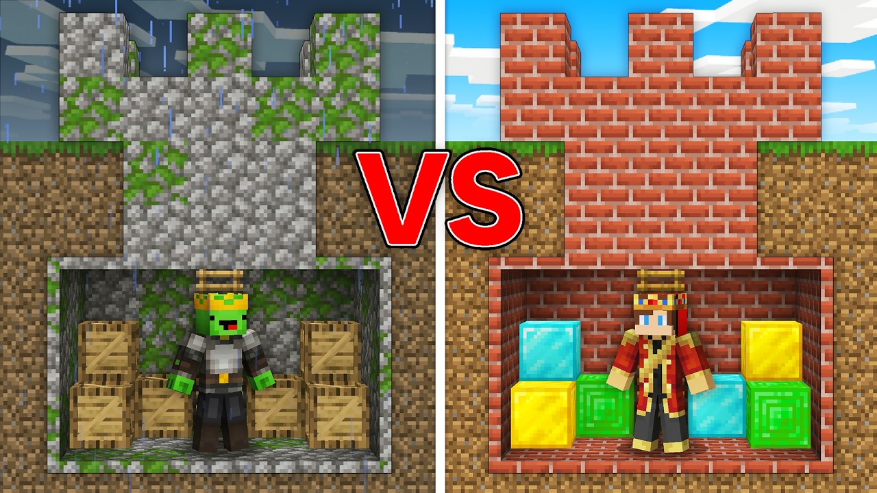 Mikey Poor King Bunker vs JJ Rich King Bunker Survival Battle in Minecraft - Maizen