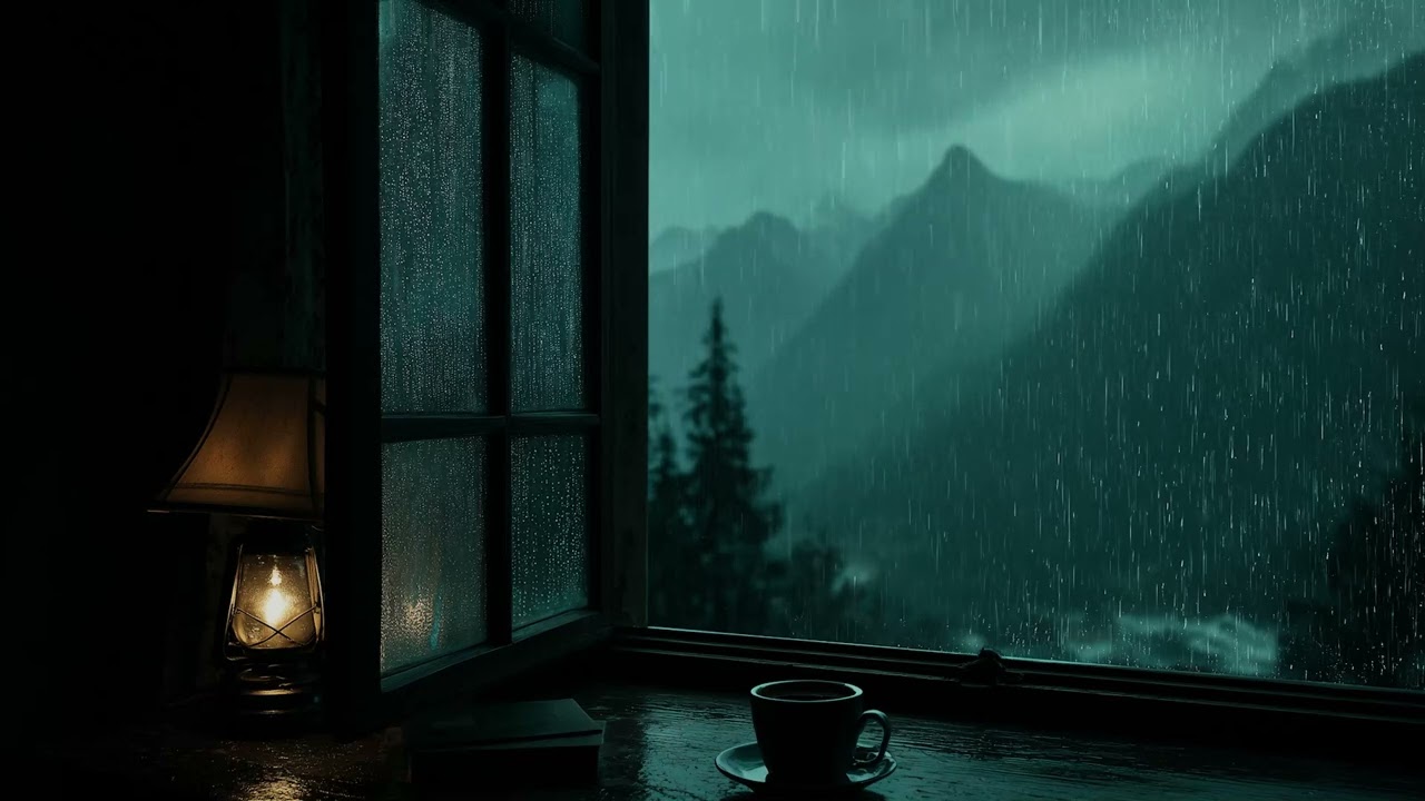 Warm Lamp Rainy Night Window 🌧 Cozy Ambience for Deep Sleep, Relaxation & Calm Mind